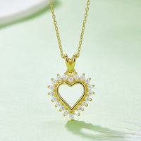 Thumbnail for Moissanite 925 Sterling Silver Heart Pendant Necklace