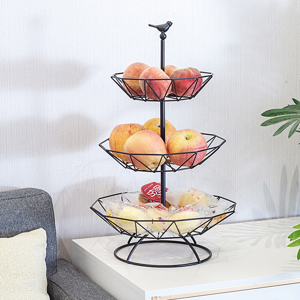 Iron Fruit Basket Stand - 3 Tier Fruit Trays - Cake Trays - Dessert / Snacks Trays - Vegetables - Snacks Storage Tray Stand - [28 DAY DELIVERY] - 11 COLORS/SHAPES/DESIGNS - CHECK 'EM OUT! -