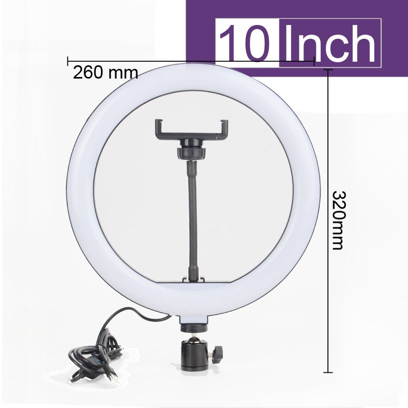 Ringlight for Makeup - Ring Light - LED Selfie Stand - Tripod - Dimmable - YouTube Lamp Photo Video Camera Phone stand - [23 DAY DELIVERY] -  14 SIZES -