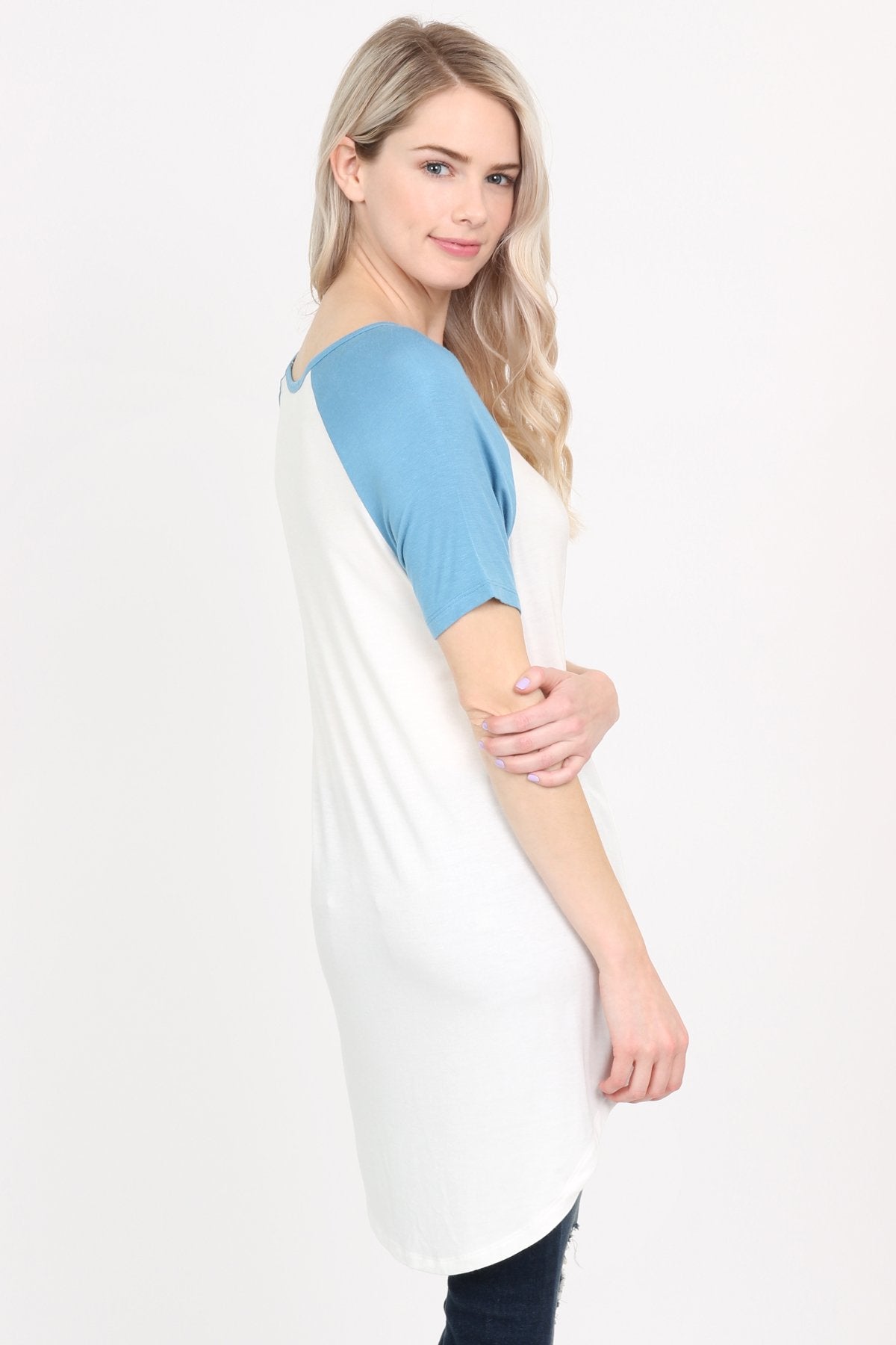 Riah Fashion - Short Sleeve Raglan Top - 4 COLORS -