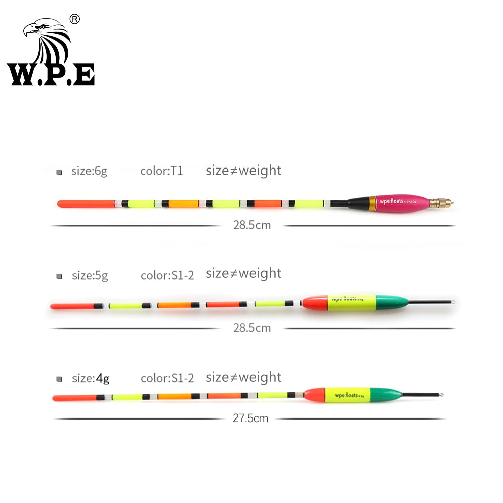 W.P.E Brand Fishing Float 3pcs/Set Barguzinsky Fir Floats Size 4g/5g/6g 27.5cm/28.5cm Fishing Float Bobber Vertical Buoy Tackle -