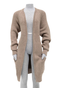 Thumbnail for Cabin Measures - Heavy Knit Alpaca Wool Sweater Coat in Clay -