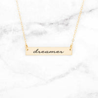 Thumbnail for Dreamer Necklace - Rose Gold Bar Necklace -