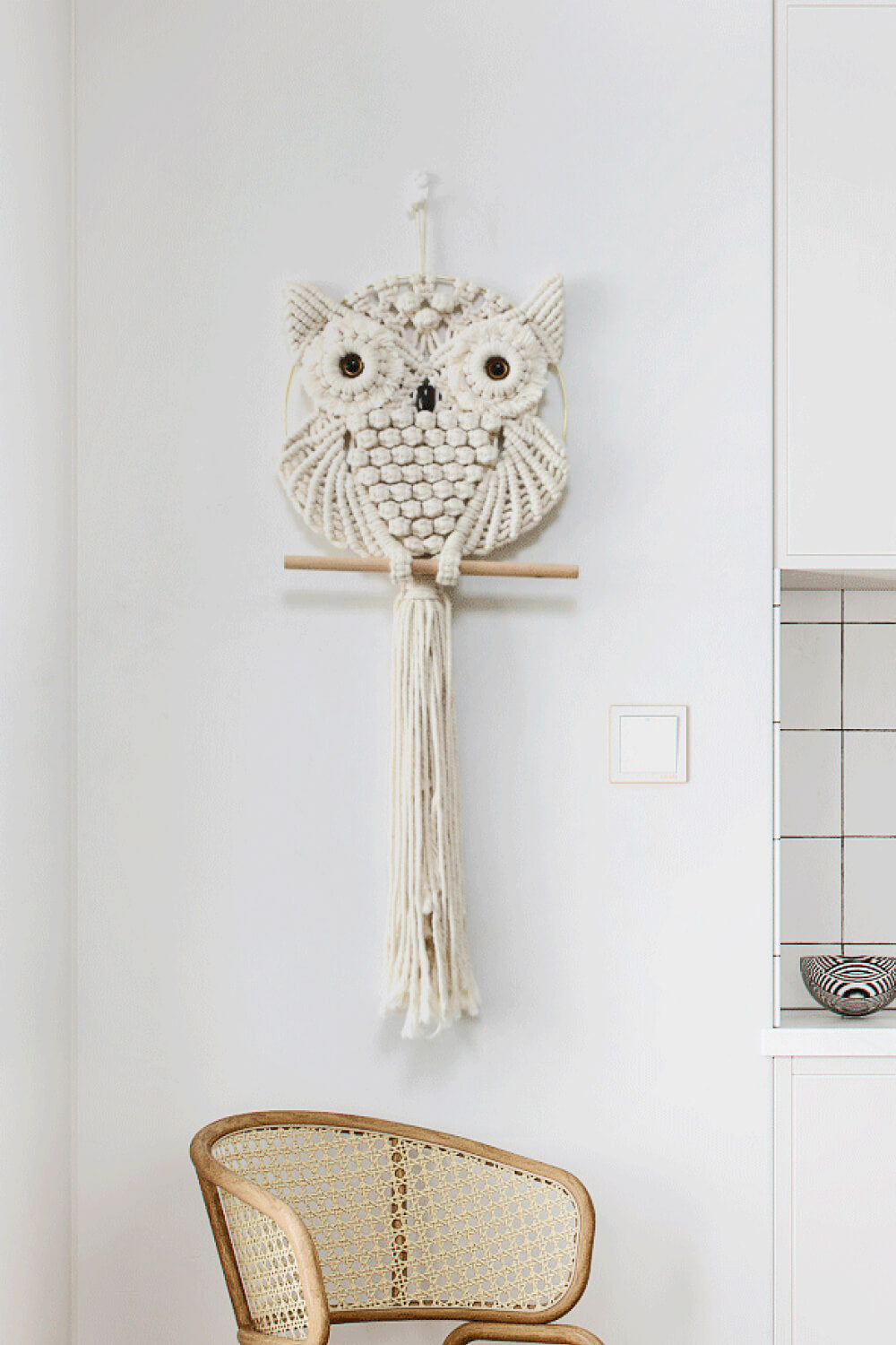 Hand-Woven Owl Macrame Wall Hanging - 31.5" X 11.8" - T - 1 COLOR -