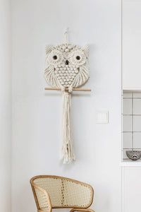 Thumbnail for Hand-Woven Owl Macrame Wall Hanging - 31.5