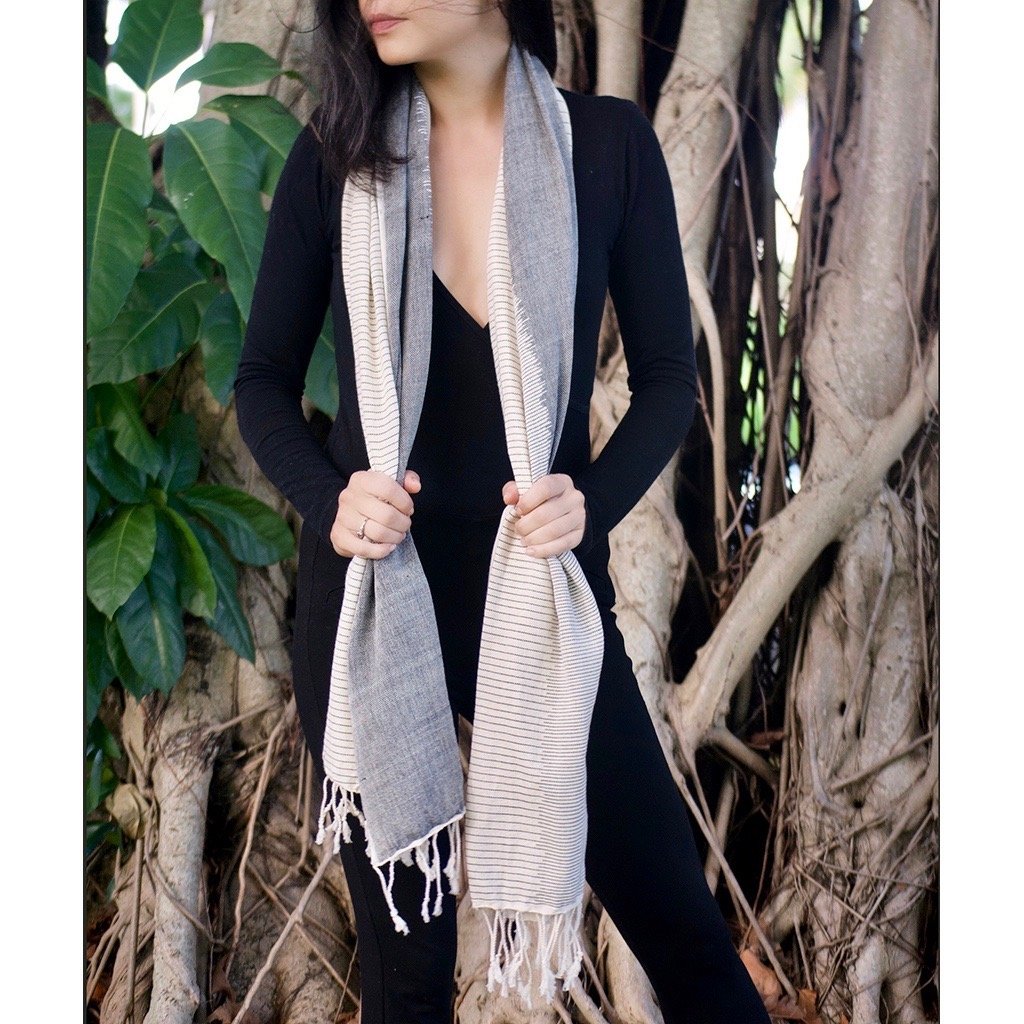 Slate & Salt - Striped Organic Cotton Scarf - 3 COLORS -