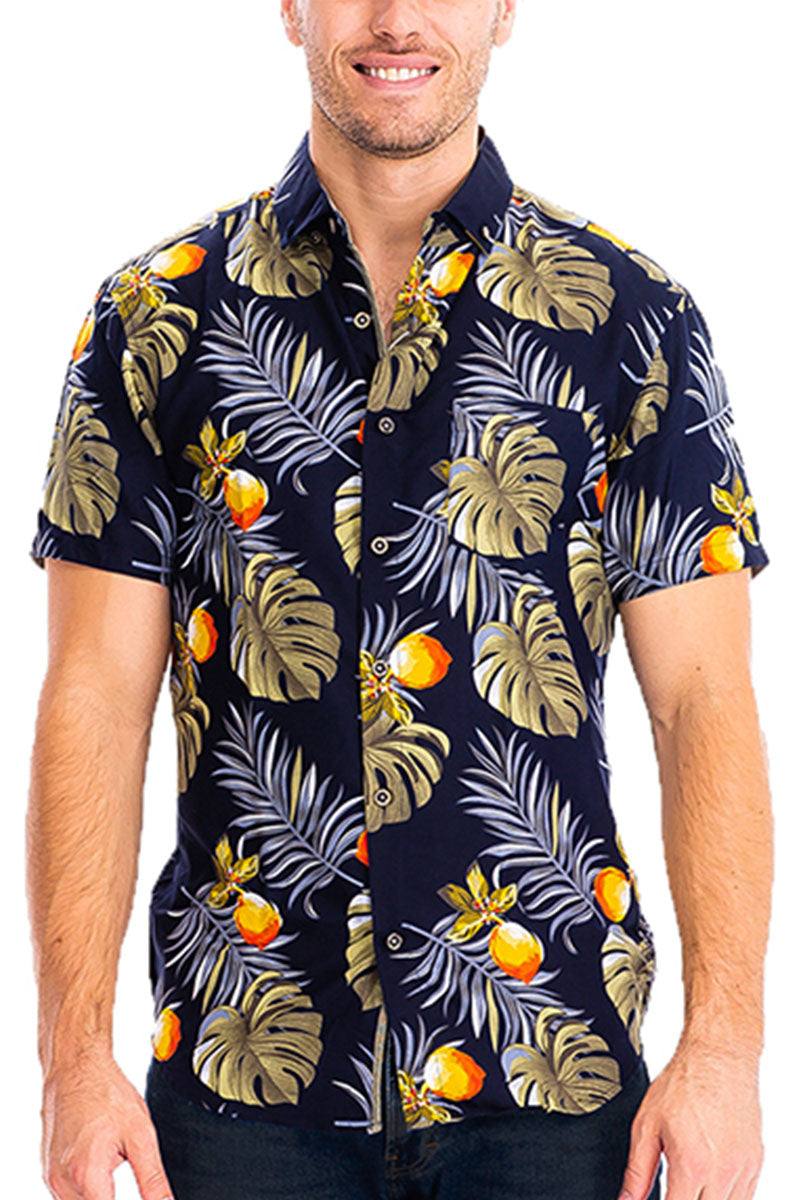 WEIV - Digital Print Hawaiian Short Sleeve Shirt -