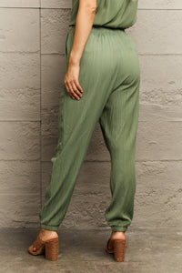 Thumbnail for Tie Waist Long Pants with Pocket - T - 1 COLOR -