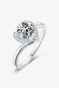 Thumbnail for 1 Carat Moissanite 925 Sterling Silver Heart Ring