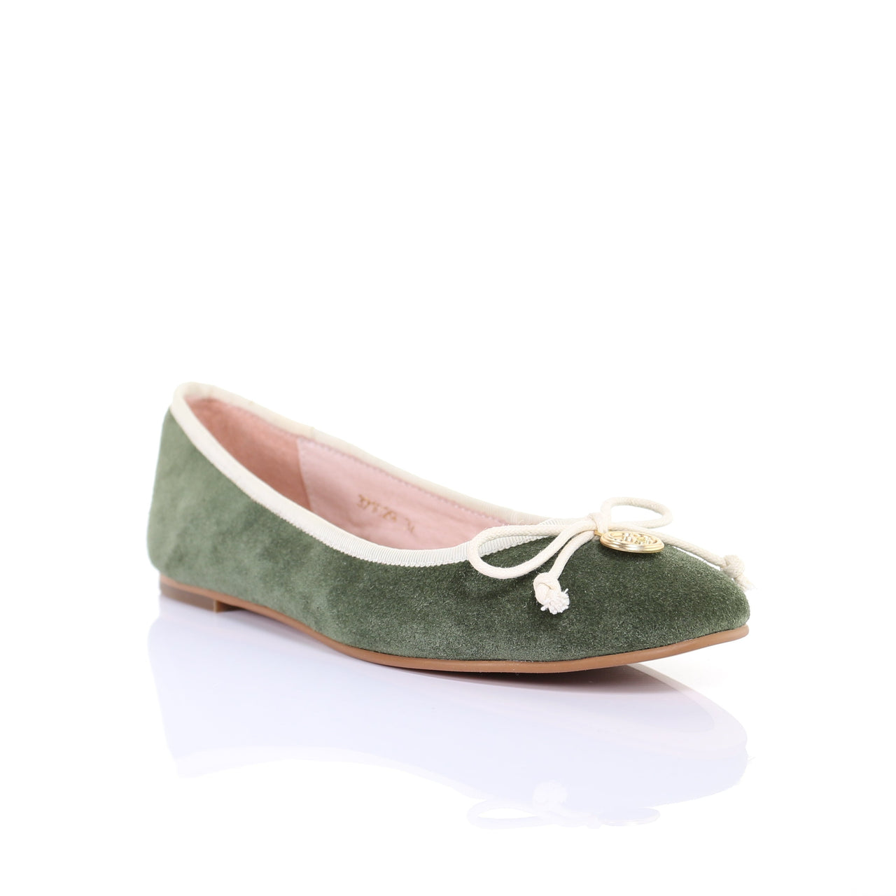 Bow Suede Ballerina (Green) -