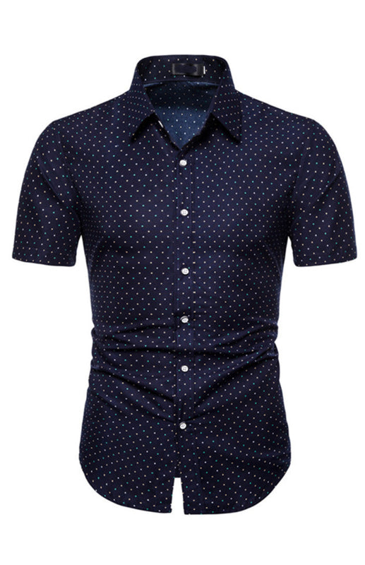 Men's Summer Fashion Short Sleeve Printed Shirt - K - 1 COLOR -