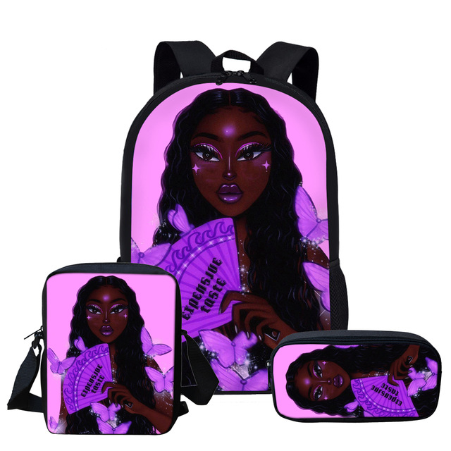 Back to School Backpack - Girl & Bubble gum plus 37 more, different faces - 3Pcs/Set School Bags for Girls - [10-15 DAY DELIVERY] - 38 DIFERRENT FACES -