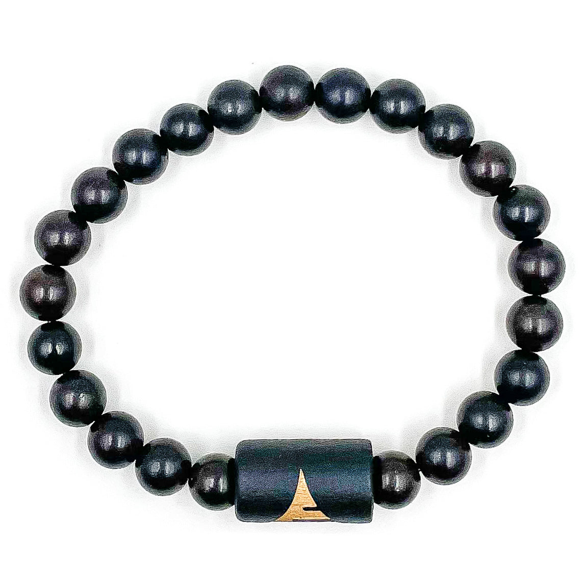 Solid - Ebony Blackwood Mala Beaded Bracelet -