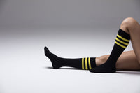 Thumbnail for Women's Black Lemon Stripe Knee High Socks - 1 COLOR -