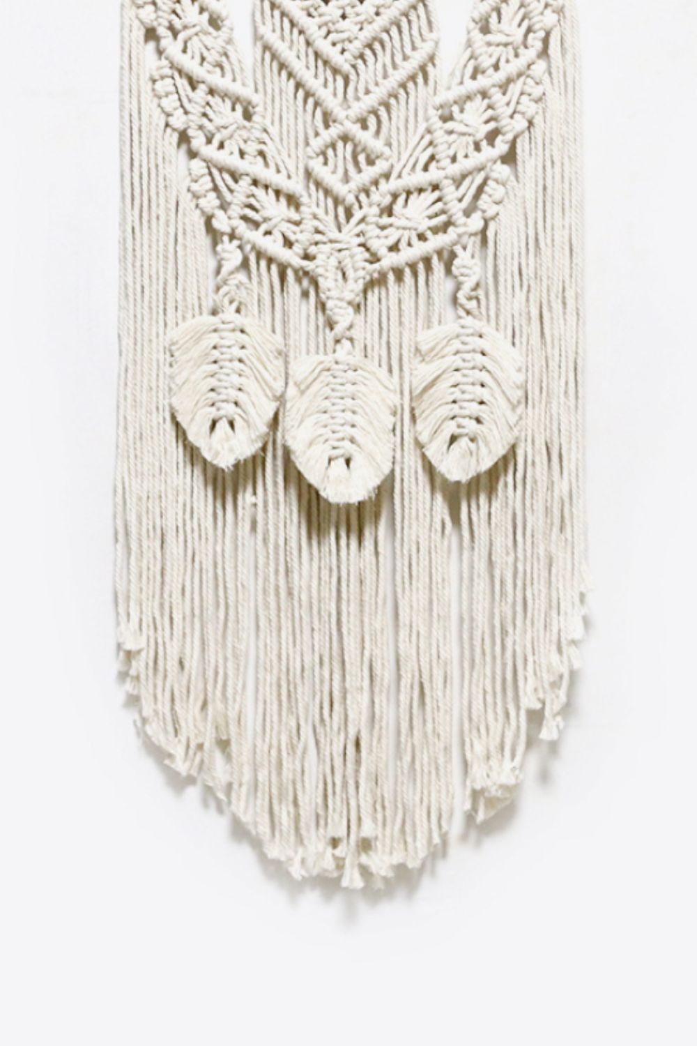 Fully Handmade Fringe Macrame Wall Hanging - 13.7" X 25.5" - T - 3 COLORS -