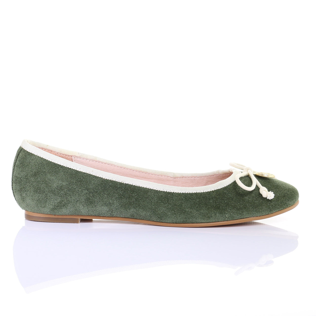 Bow Suede Ballerina (Green) -