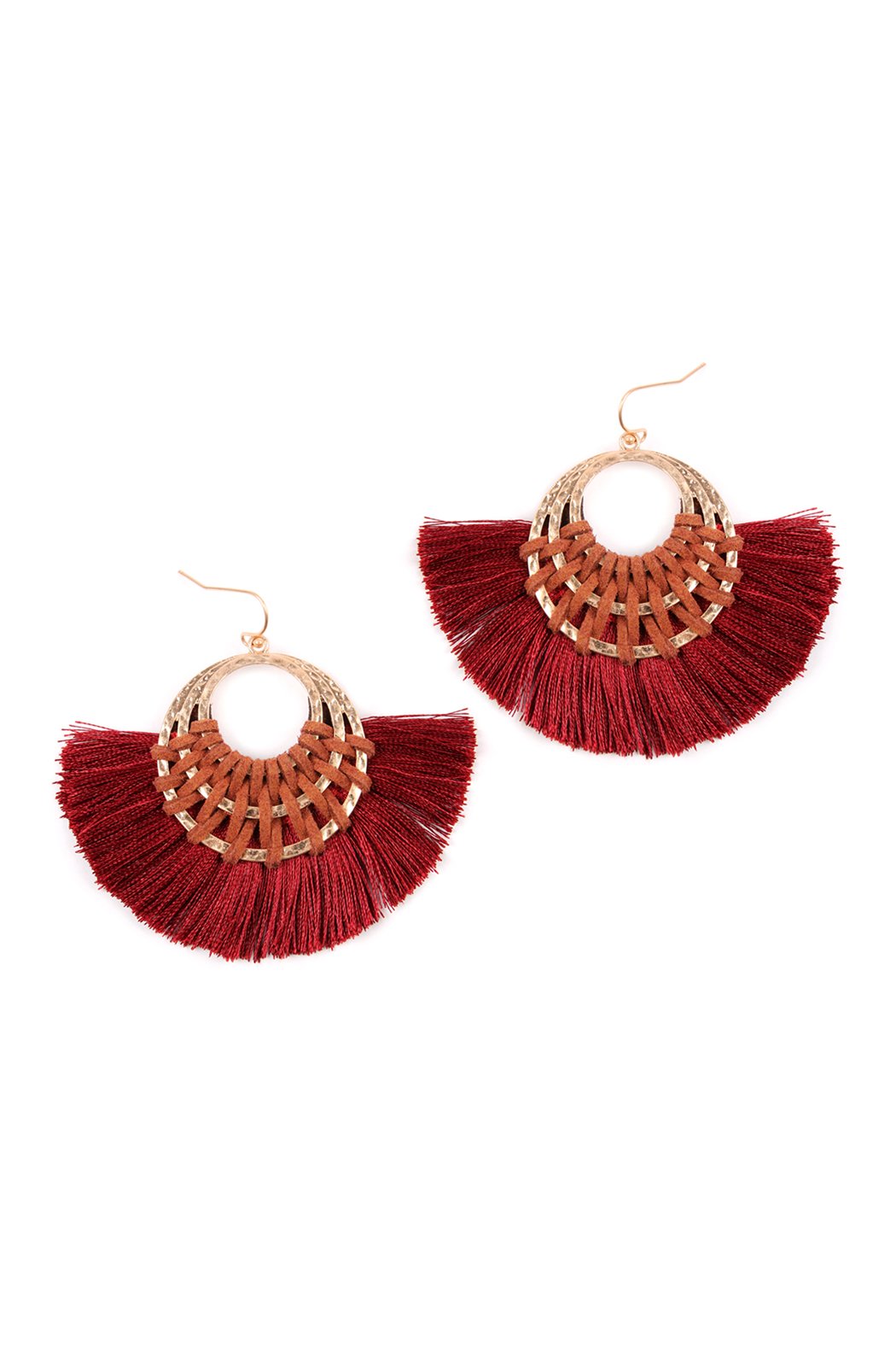 Riah Fashion - Classic Fan Tassel Earrings - 7 COLORS -