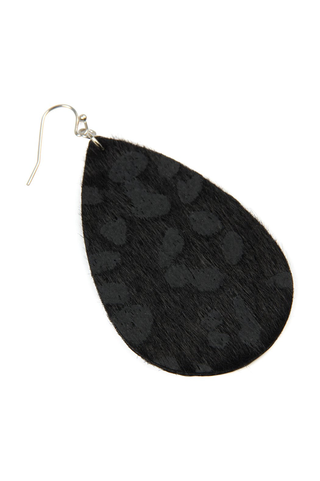 Leopard Print Fabric Fish Hook Teardrop Earrings - 5 COLORS -