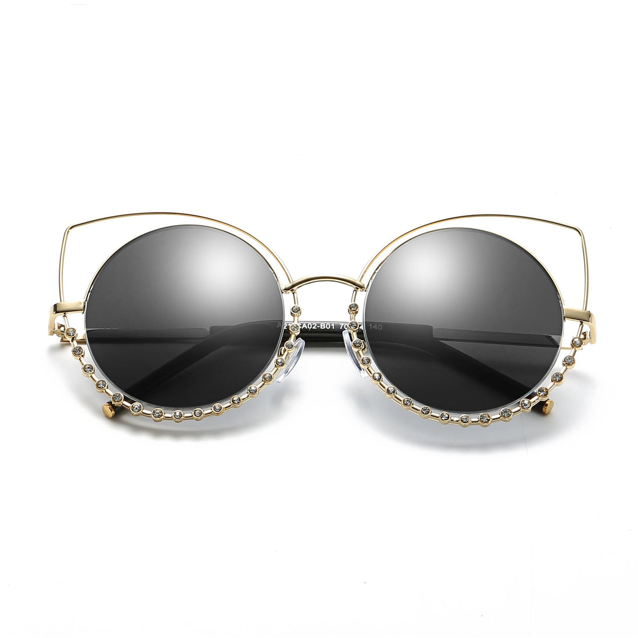 Holland | A21 - Designer Pearl-Studded Cut-Out Cat Eye Princess Sunglasses - 5 COLORS -