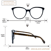 Thumbnail for Aria | Black Leopard | Blue Light Blocking Glasses - 1 COLOR -