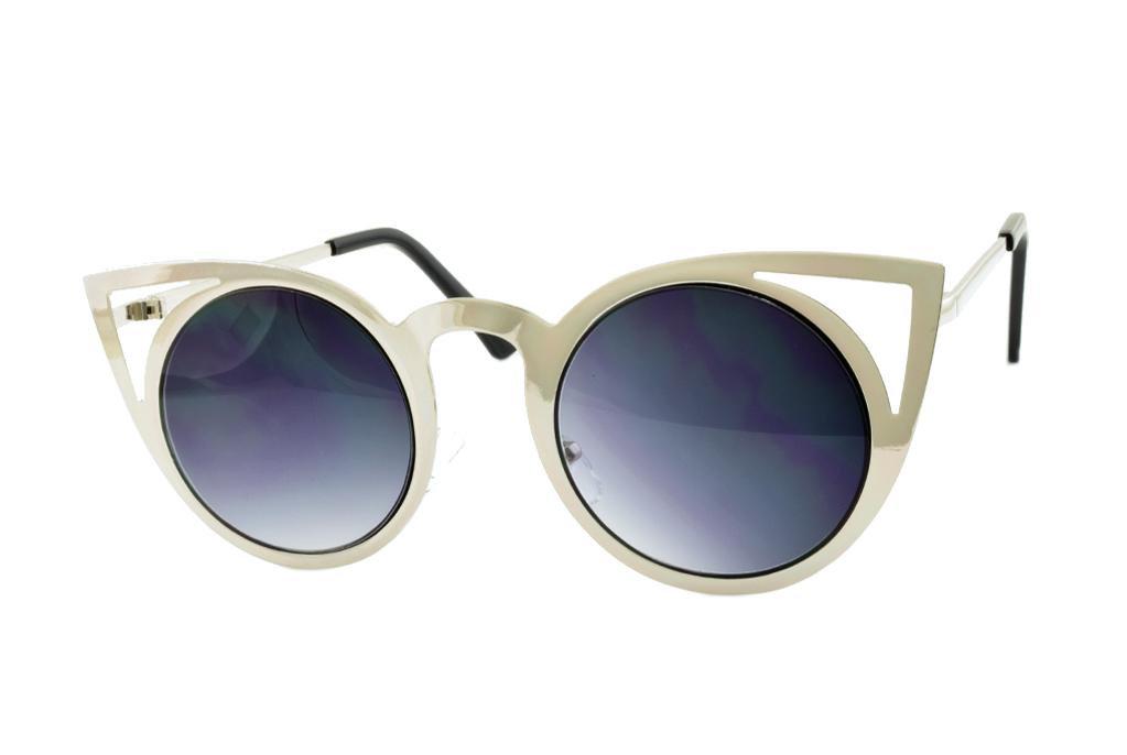 Silver Cateye Metal Sunglasses - 1 COLOR