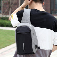 Thumbnail for External USB Charging & Ear bud securing Incline Shoulder Bag - 3 COLORS -