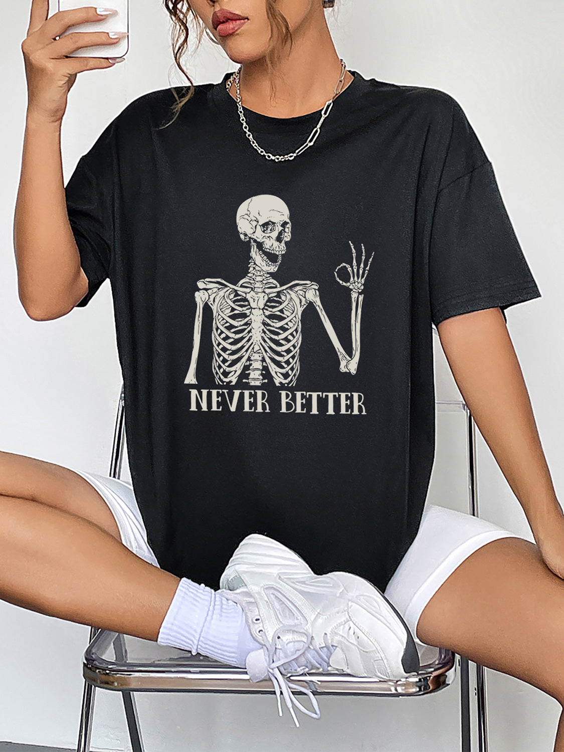 Round Neck Short Sleeve - "Never Better" - Graphic T-Shirt - T - 3 COLORS -