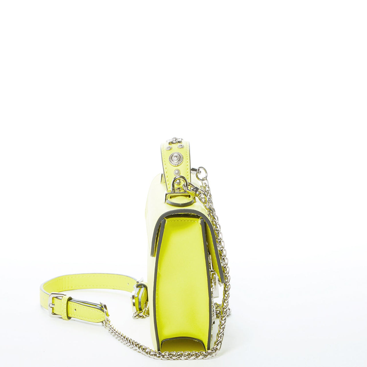 The Hollywood Bright Yellow Studded Leather Crossbody Bag -