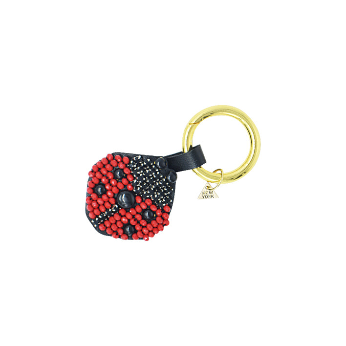 SAND BY SAYA N.Y. - Ladybug - Key Ring - Red Embellished Motifs -