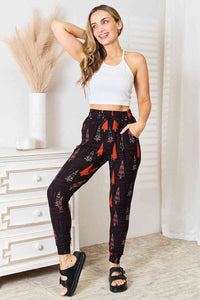 Thumbnail for Leggings - Full Size Holiday Tree Print Joggers - SIZES S THRU 3XL - T - 1 COLOR -