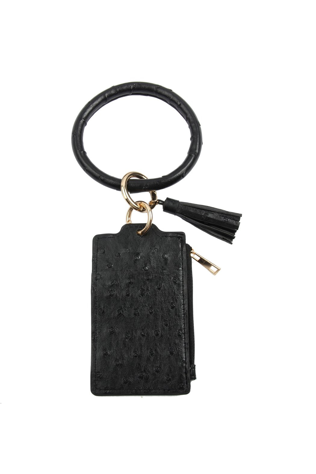 Riah Fashion - Ostrich Id Card Keychain - 5 COLORS -