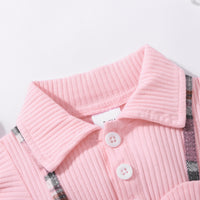 Thumbnail for Baby Girl Plaid Collared Bow Detail Dress - T - 5 SIZES - 1 COLOR -