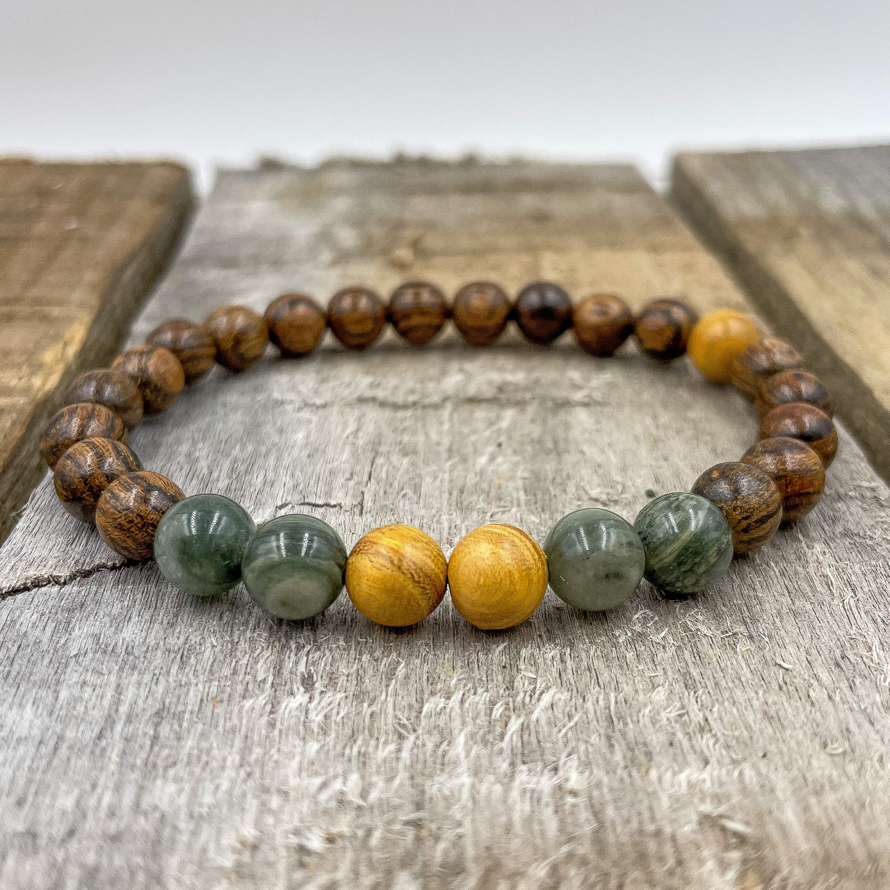 Central - Yellow Sandalwood, Green Jasper, & Sandalwood -