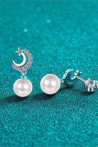 Thumbnail for Moissanite Pearl Drop Earrings