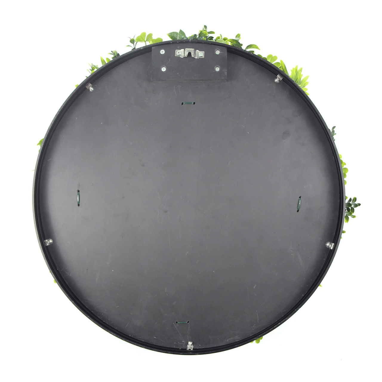 Luxury Artificial Green Wall Disc 20" Black Frame UV Resistant