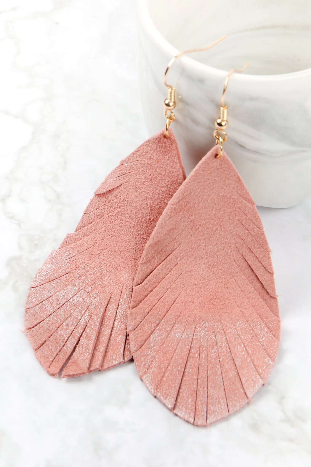 Grunge Tone Fringe Drop Leather Earrings - 12 COLORS -