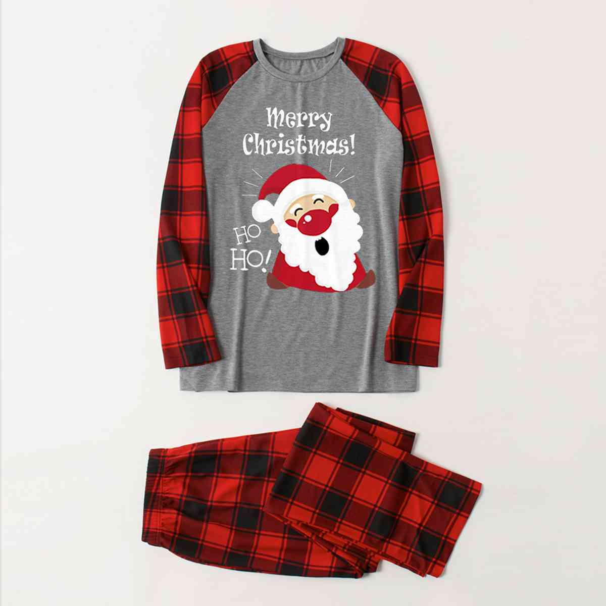 MERRY CHRISTMAS Graphic Top and Plaid Pants Set - T - SOLD BY SIZE / 2 PCS. - 4 SIZES -