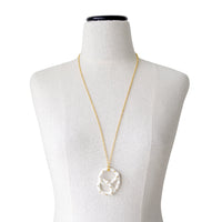 Thumbnail for Golden Salted Porcelain Pretzel Pendant Necklace -