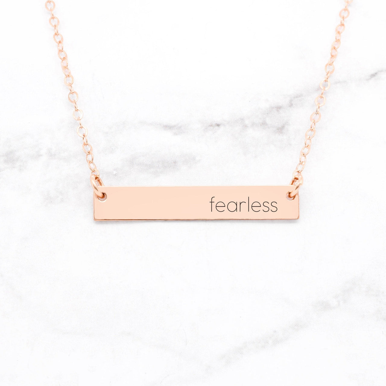 Fearless - Sterling Silver Quote Bar Necklace - 3 FINISHES -