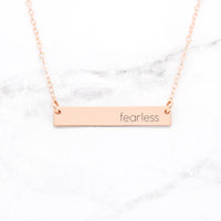 Thumbnail for Fearless - Sterling Silver Quote Bar Necklace - 3 FINISHES -