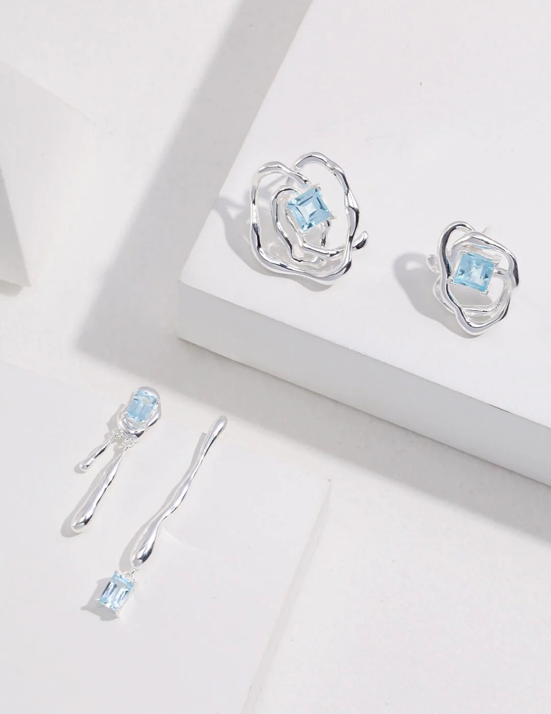 Blue Topaz Drop Earrings