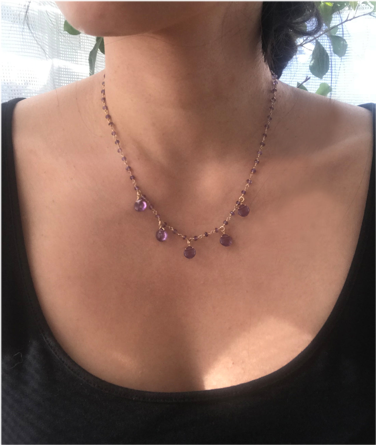 Gena Myint - Amethyst Droplet Vermeil Necklace -