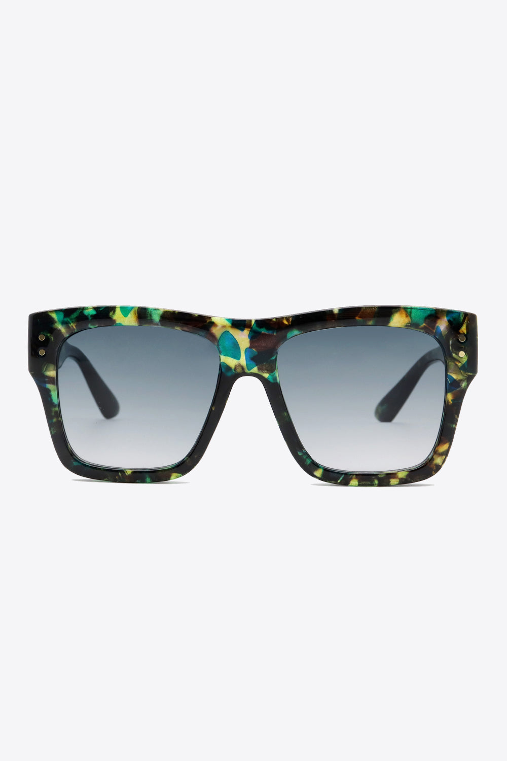 UV400 Patterned Polycarbonate Square Sunglasses - T - 1 COLOR -