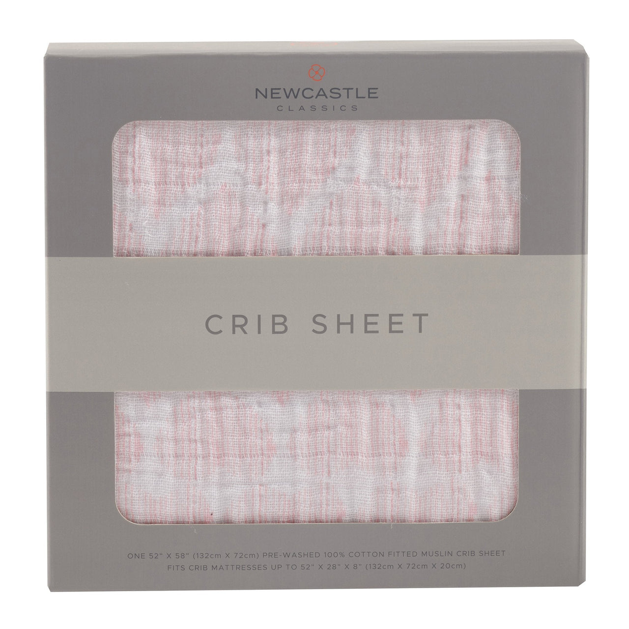 Newcastle - Matchstick Hearts Cotton Muslin Crib Sheet -