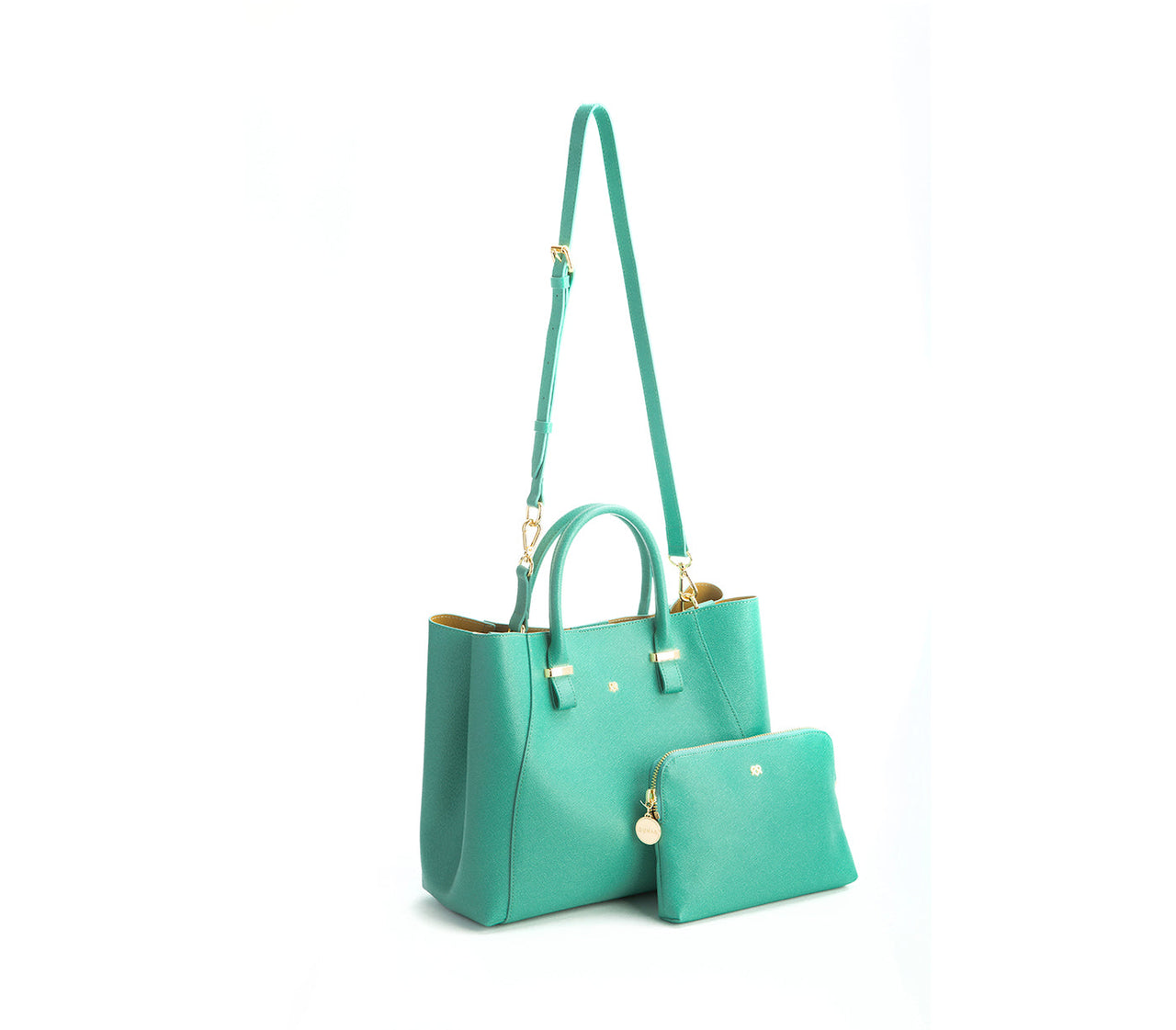 GUNAS NEW YORK - Jane - Tiffany Blue Vegan Leather Satchel with dust bag - 1 COLOR -