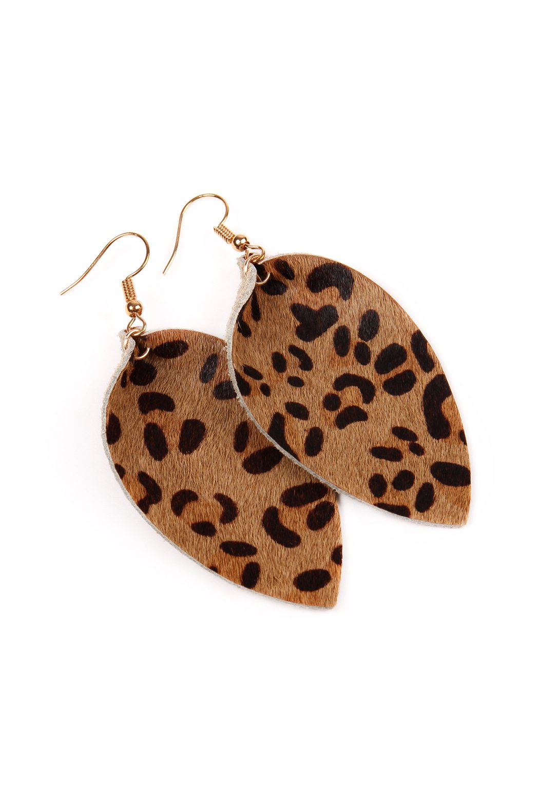 Riah Fashion - Leopard Leather Drop Earrings - 4 COLORS