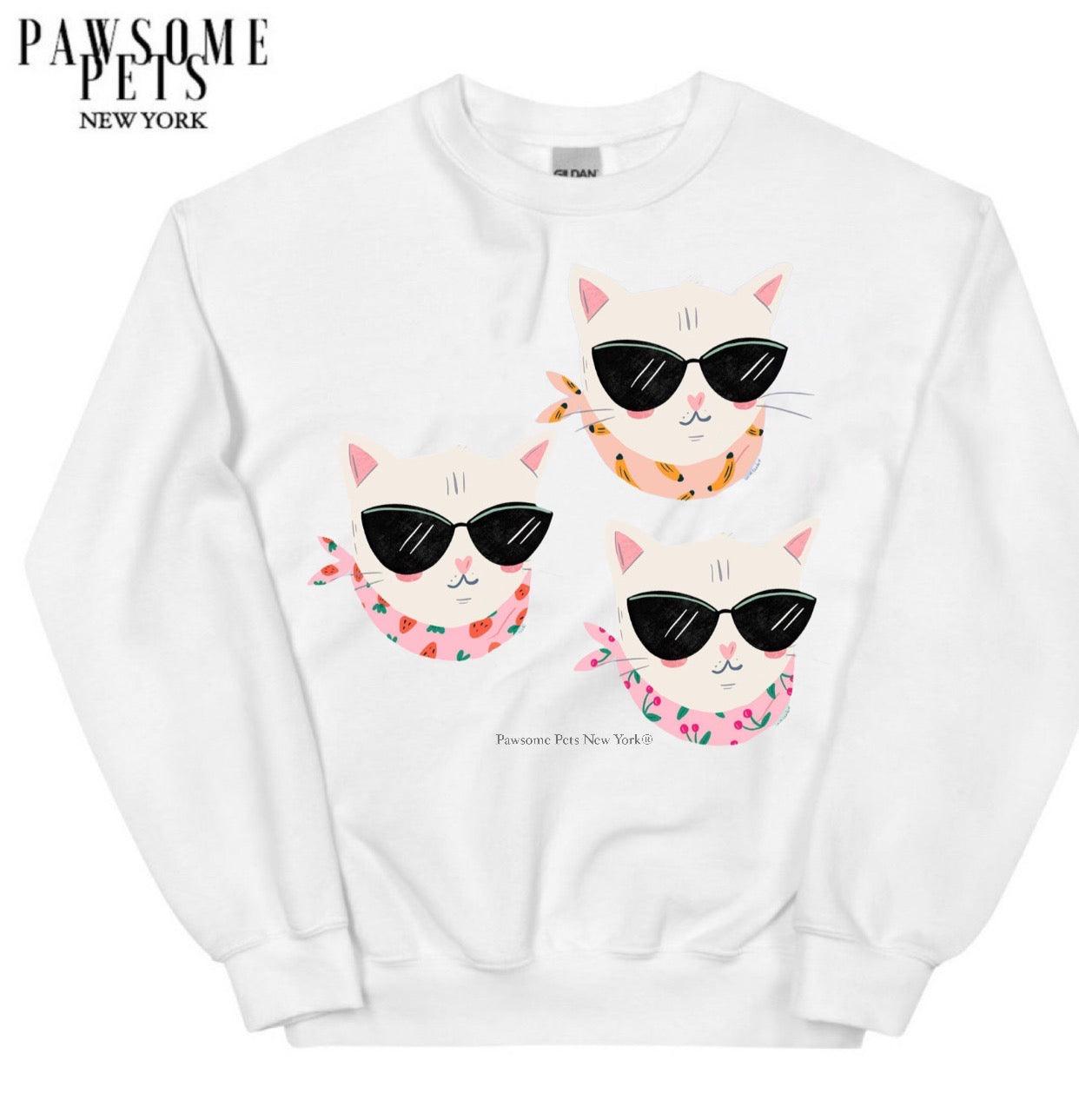 Sweatshirt - Cool Cats - 7 COLORS -