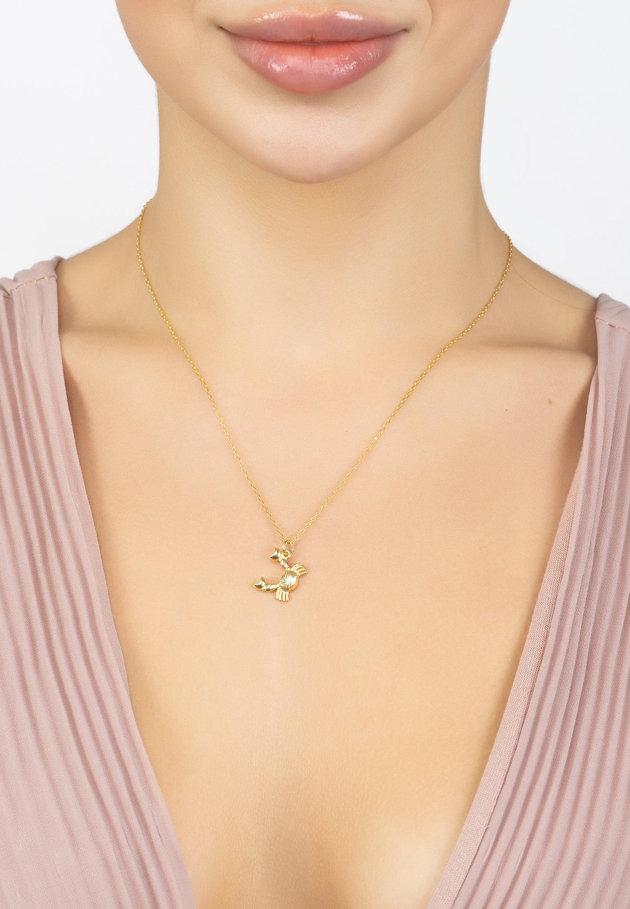 Zodiac Star Sign Necklace Gold Cancer -