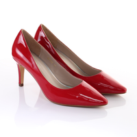 Thumbnail for Patent Leather 8cm Pin Heel Pointed Toe Pumps-Red