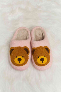 Thumbnail for Melody Teddy Bear Print Plush Slide Slippers - T - 6 COLORS -